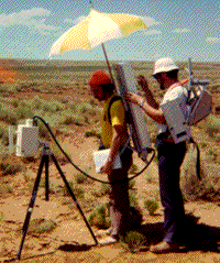 Color photograph of a portable reflectance spectrometer.