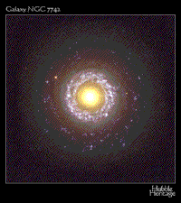 Hubble image of a postulated supermassive black hole at the center of NGC7742.
