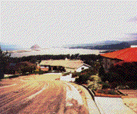 Photograph of Morro Bay taken from a hill south of Los Osos.