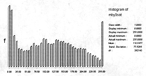Histogram (C) of a Linear-with-Saturation stretch.