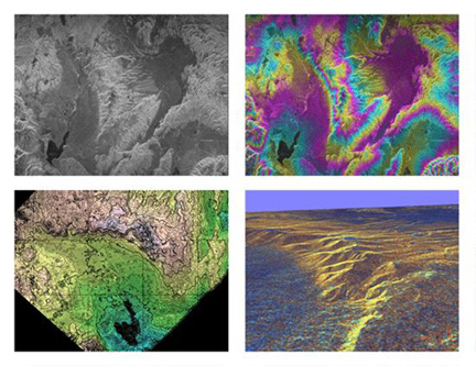 Various topographic images of Long Valley, California.
