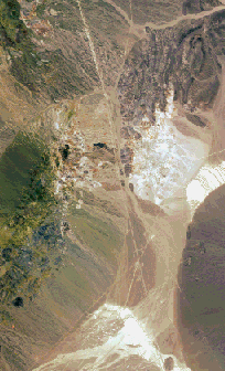 Psuedotrue color AVIRIS image of Cuprite, Nevada.