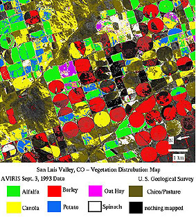 AVIRIS classification of the Summitville, Colorado, area.