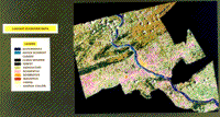 Supervised classification of the previous Landsat image for the Harrisburg service area.