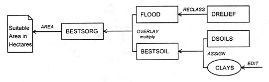 Using GIS to automate the decision about suitable areas to study flow chart.