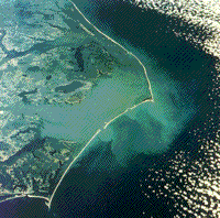 Color satellite image of the Atlantic seaboard of the continental U.S.