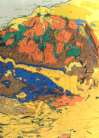 Color-coded geomorphic map of the Western Australian shield.