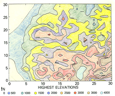 Maximum Height map for the Sixes River-Elk terrane region