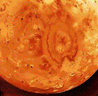Galileo thermal image the Matuike Patera of the volcano Pele.