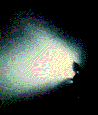 Color Giotto closeup view of Halley's Comet, March 13 1986.
