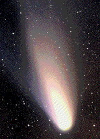 B/W photograph of the comet Hale-Boggs, taken by an amatuer astronomer, Jerry Platt, on March 11 1997.