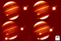 Color IR time-series images of nucleus A striking Jupiter.