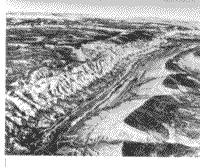 B/W photograph of Waterpocket Fold.