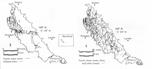 Comparison of Dr. Parker's maps - (A) ground maps taken from 5 field seasons, and (B) ground map made after receiving the Band 5 Landsat image from NASA.