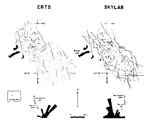 Comparison of ERTS and Skylab Lineaments maps.