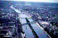 Color photograph looking southwest from the Eiffel Tower.