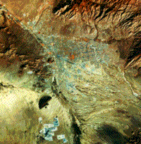 False color composite Landsat TM image of Tucson, Arizona.