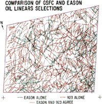 Comparison of GSFC and Eason Oil Linears Selections diagram (A).