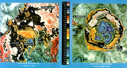 Color ESMR single band image for both polar regions.