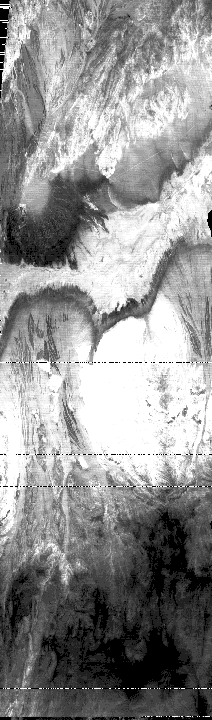 B/W TIMS night thermal IR overflight image of Death Valley, August 17 1982 - Band 1.